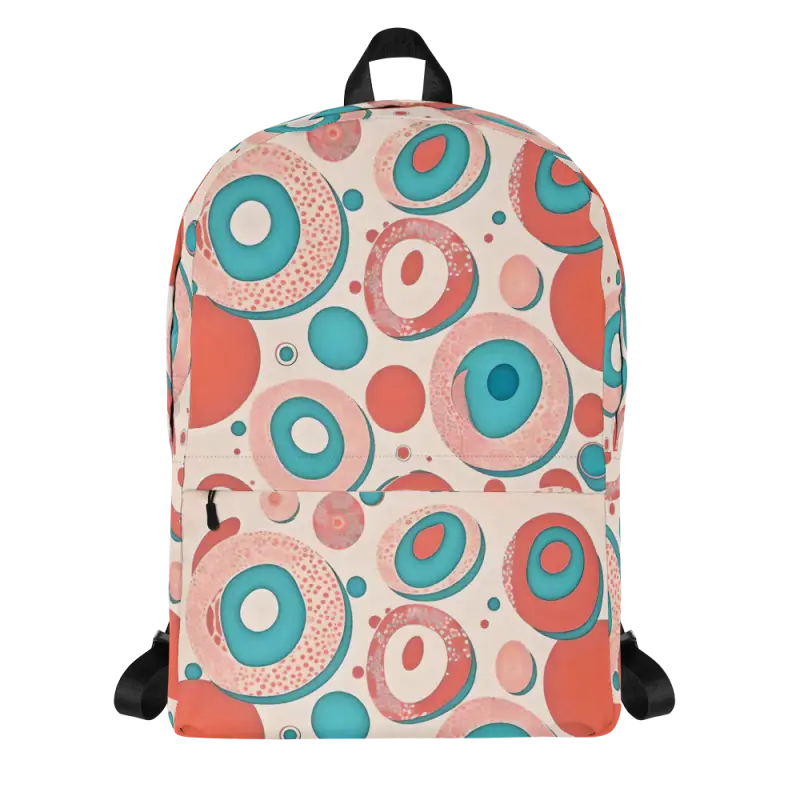 Vibrant Water-resistant Backpack with Colorful Circles - Bags