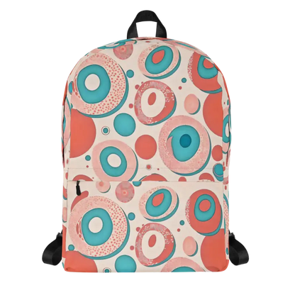 Vibrant Water-resistant Backpack with Colorful Circles - Bags