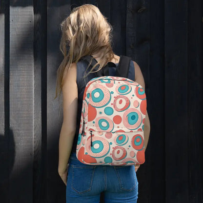 Vibrant Water-resistant Backpack with Colorful Circles - Bags