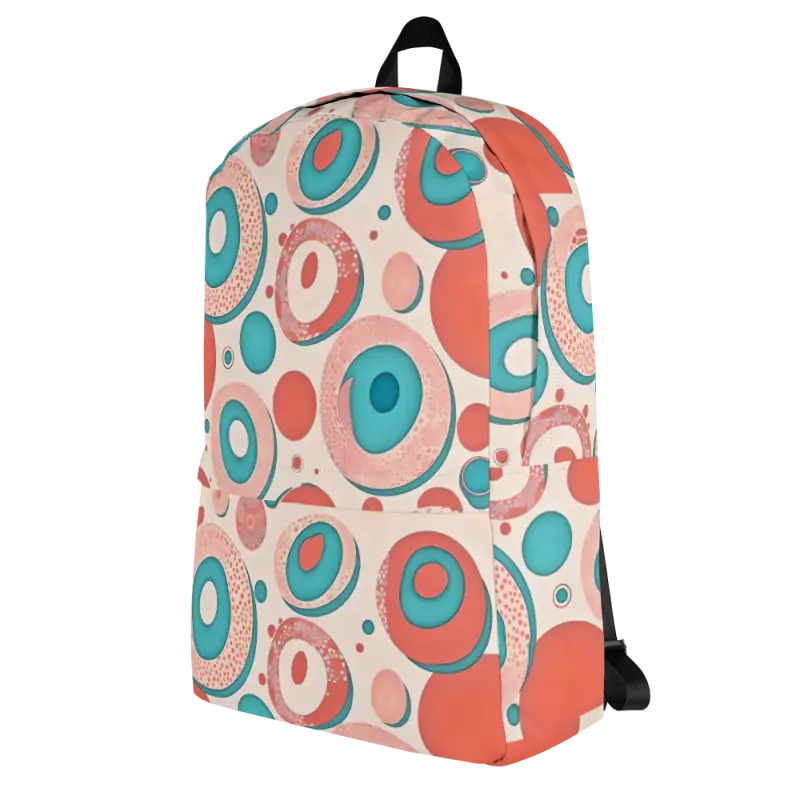 Vibrant Water-resistant Backpack with Colorful Circles - Bags