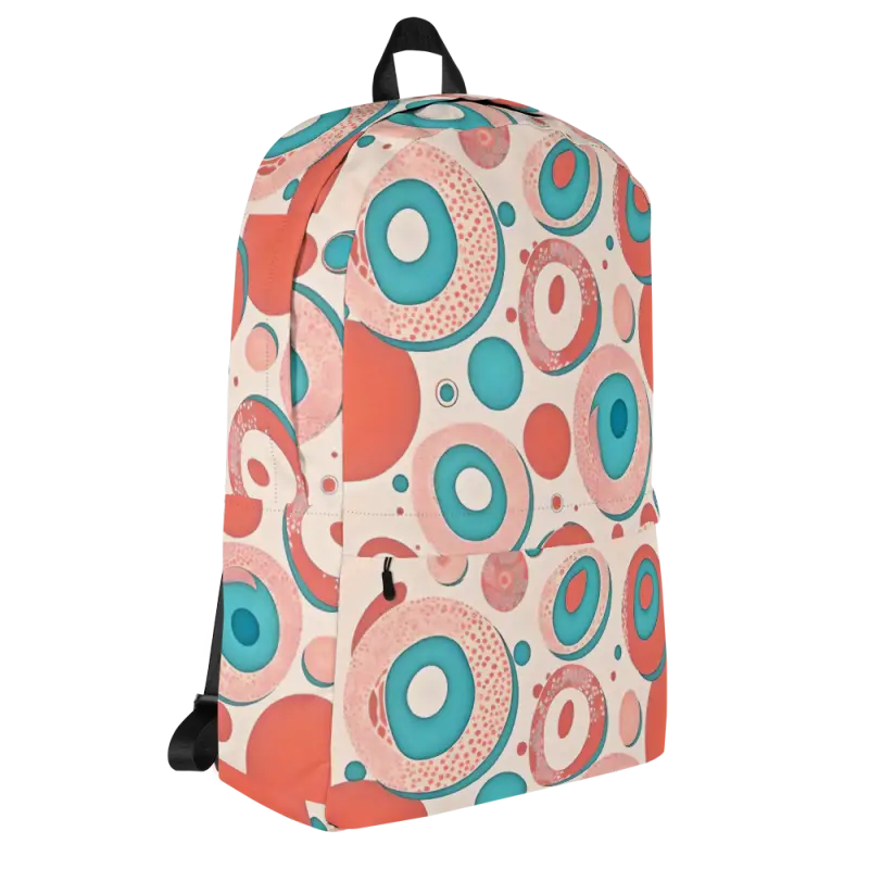 Vibrant Water-resistant Backpack with Colorful Circles - Bags