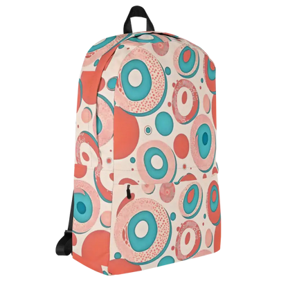 Vibrant Water-resistant Backpack with Colorful Circles - Bags