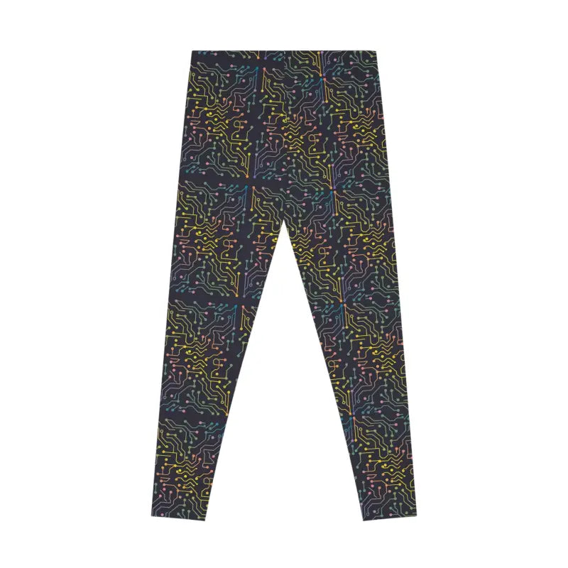 Conquer the Gym in Cool Circuits Abstract Leggings - All Over Prints