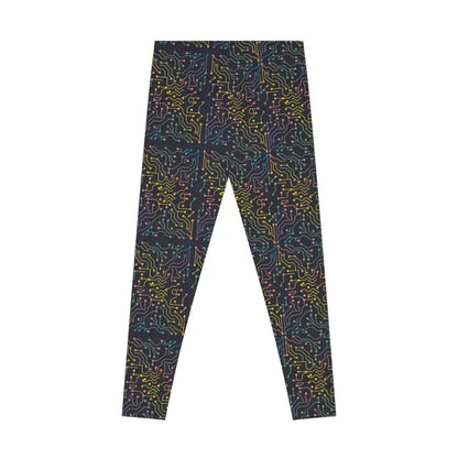 Conquer the Gym in Cool Circuits Abstract Leggings - All Over Prints