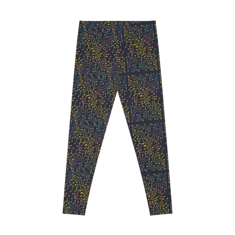 Conquer the Gym in Cool Circuits Abstract Leggings - All Over Prints