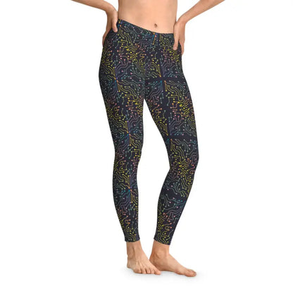 Conquer the Gym in Cool Circuits Abstract Leggings - l / Seam Thread Color Automatically Matched to Design All Over