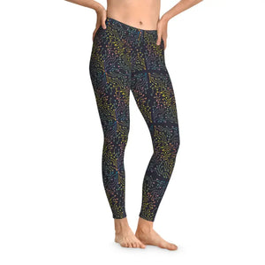 Circuits Abstract Pattern Leggings - Performance Activewear - Dipaliz - m / Seam Thread Color Automatically Matched