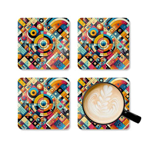 Corkwood Coaster Set - Vibrant Table Protection - Dipaliz - Cork / 3.75’’ × / Square - Coasters
