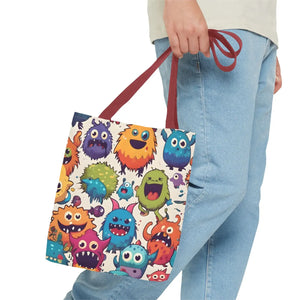 Colorful Cute Monsters Tote Bag - Eco-friendly Gift for Her - Dipaliz - Bags