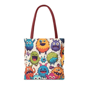 Colorful Cute Monsters Tote Bag - Eco-friendly Gift for Her - Dipaliz - Bags