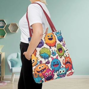Colorful Cute Monsters Tote Bag - Eco-friendly Gift for Her - Dipaliz - Bags