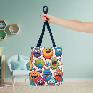 Colorful Cute Monsters Tote Bag - Eco-friendly Gift for Her - Dipaliz - Bags