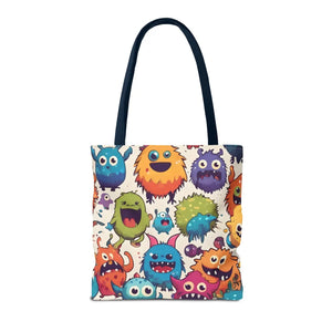 Colorful Cute Monsters Tote Bag - Eco-friendly Gift for Her - Dipaliz - Bags