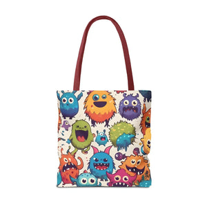 Colorful Cute Monsters Tote Bag - Eco-friendly Gift for Her - Dipaliz - Bags