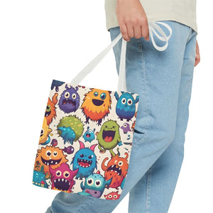 Colorful Cute Monsters Tote Bag - Eco-friendly Gift for Her - Dipaliz - Bags