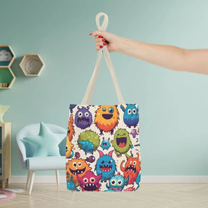 Colorful Cute Monsters Tote Bag - Eco-friendly Gift for Her - Dipaliz - Bags