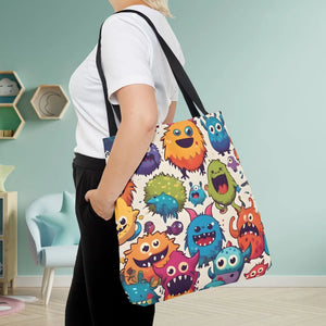 Colorful Cute Monsters Tote Bag - Eco-friendly Gift for Her - Dipaliz - Bags