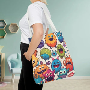Colorful Cute Monsters Tote Bag - Eco-friendly Gift for Her - Dipaliz - Bags