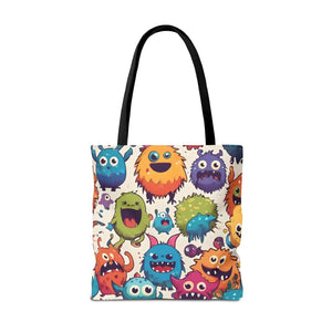 Colorful Cute Monsters Tote Bag - Eco-friendly Gift for Her - Dipaliz - Bags