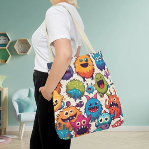 Colorful Cute Monsters Tote Bag - Eco-friendly Gift for Her - Dipaliz - Bags