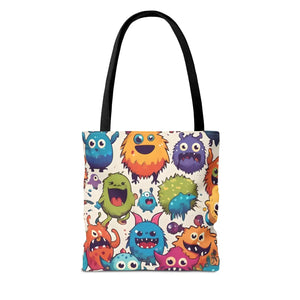 Colorful Cute Monsters Tote Bag - Eco-friendly Gift for Her - Dipaliz - Bags
