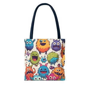 Colorful Cute Monsters Tote Bag - Eco-friendly Gift for Her - Dipaliz - Bags