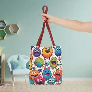 Colorful Cute Monsters Tote Bag - Eco-friendly Gift for Her - Dipaliz - Bags