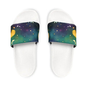Youth Slide Sandals - Colorful Dandelions Fun Design - Dipaliz