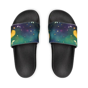 Youth Slide Sandals - Colorful Dandelions Fun Design - Dipaliz