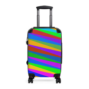 Colorful Diagonal Stripe Suitcase Bright Travel Luggage - Dipaliz - Suitcases