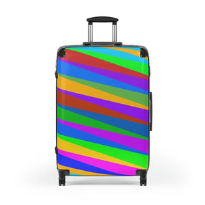 Colorful Diagonal Stripe Suitcase Bright Travel Luggage - Dipaliz - Suitcases