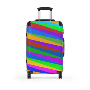 Colorful Diagonal Stripe Suitcase Bright Travel Luggage - Dipaliz - Suitcases