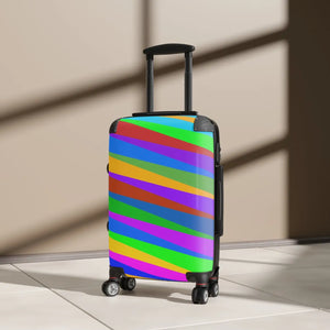 Colorful Diagonal Stripe Suitcase Bright Travel Luggage - Dipaliz - Suitcases