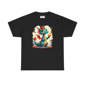 Colorful Dragon Unisex Heavy Cotton Tee - Mythical Style - Dipaliz - Black / s - T-shirts