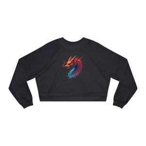 Colorful Dragona Cropped Fleece Pullover Magic - Dipaliz - Sweatshirts
