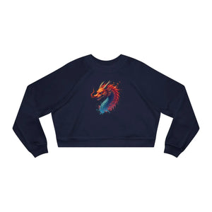 Colorful Dragona Cropped Fleece Pullover Magic - Dipaliz - Sweatshirts