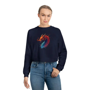 Colorful Dragona Cropped Fleece Pullover Magic - Dipaliz - Sweatshirts