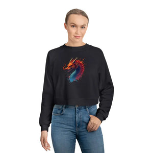 Colorful Dragona Cropped Fleece Pullover Magic - Dipaliz - Sweatshirts