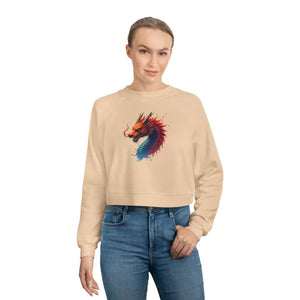 Colorful Dragona Cropped Fleece Pullover Magic - Dipaliz - Sweatshirts