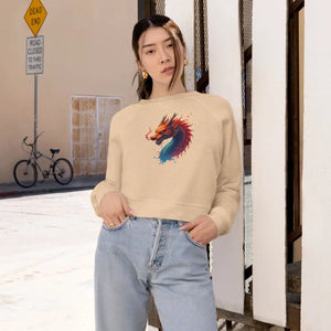Colorful Dragona Cropped Fleece Pullover Magic - Dipaliz - Sweatshirts