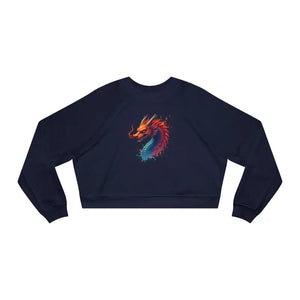 Colorful Dragona Cropped Fleece Pullover Magic - Dipaliz - Navy / s - Sweatshirts