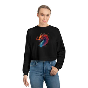 Colorful Dragona Cropped Fleece Pullover Magic - Dipaliz - Sweatshirts