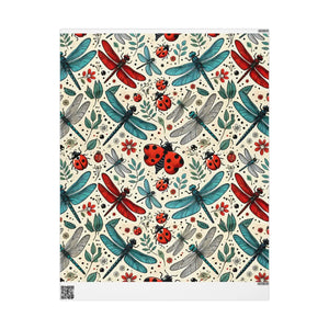 Colorful Dragonflies Wrapping Paper - 90gsm Fine-art Gift Wrap - Dipaliz - 30’’ x 36’’ / Matte - Products