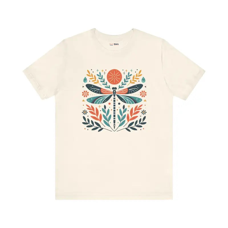 Vibrant Dragonfly Dreams Short Sleeve Tee - Natural / s T-shirt