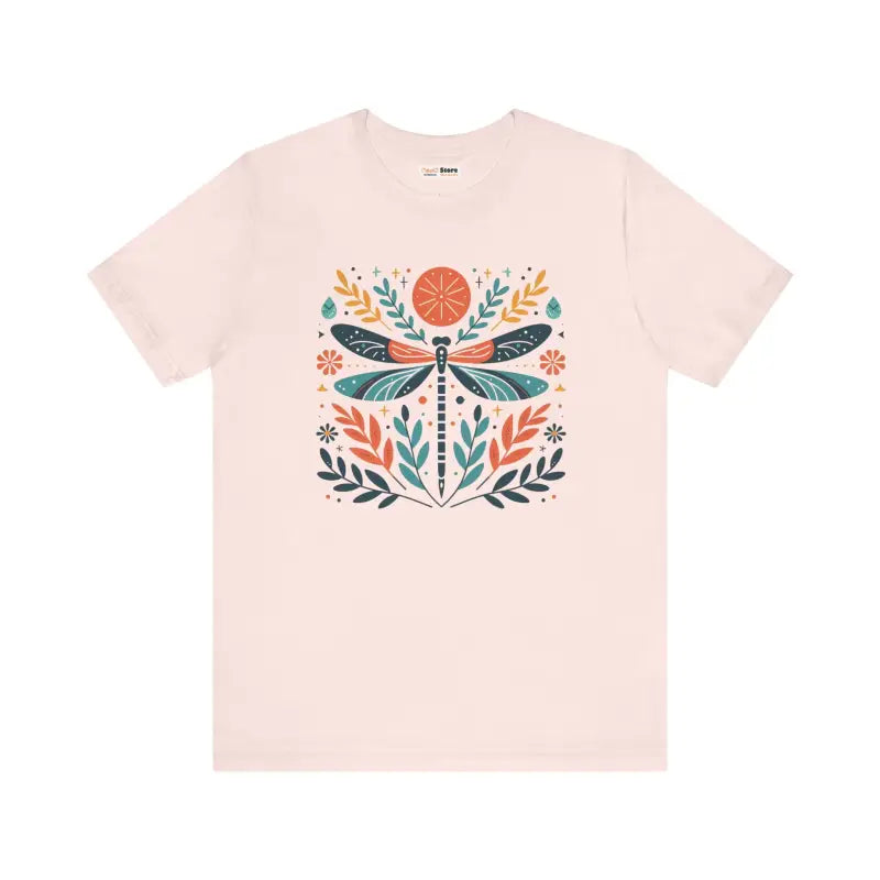 Vibrant Dragonfly Dreams Short Sleeve Tee - Soft Pink / s T-shirt