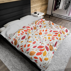 Colorful Fall Foliage Velveteen Plush Blanket - Dipaliz - Blankets