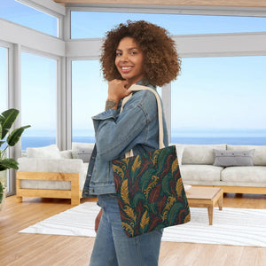 Colorful Feather Print Tote - Canvas Shopping Bag - Dipaliz - Totes