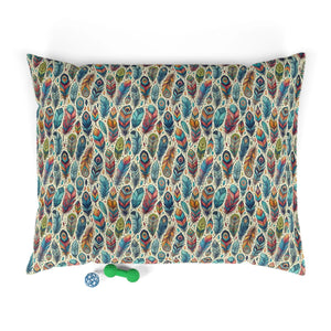 Plush Colorful Feathers Cotton Pet Bed - Cozy Fleece - Dipaliz - Beds