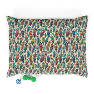 Plush Colorful Feathers Cotton Pet Bed - Cozy Fleece - Dipaliz - Beds