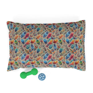 Cozy Cotton Pet Bed Colorful Feathers Design Dipaliz - Beds